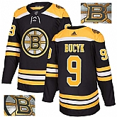 Bruins 9 Johnny Bucyk Black With Special Glittery Logo Adidas Jersey,baseball caps,new era cap wholesale,wholesale hats